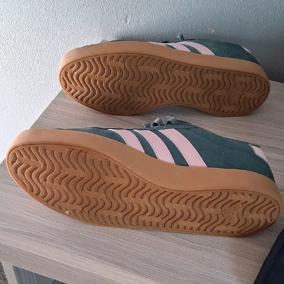 Adidas Green and Pink Suede Sneakers - Picture 4 of 5